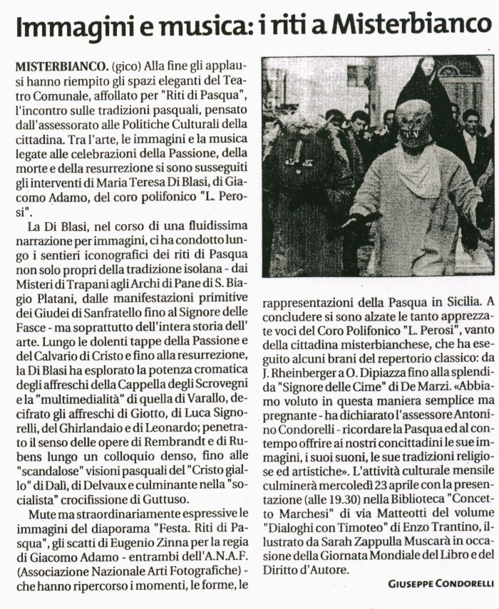 Giornale di Sicilia 18.04.2003
